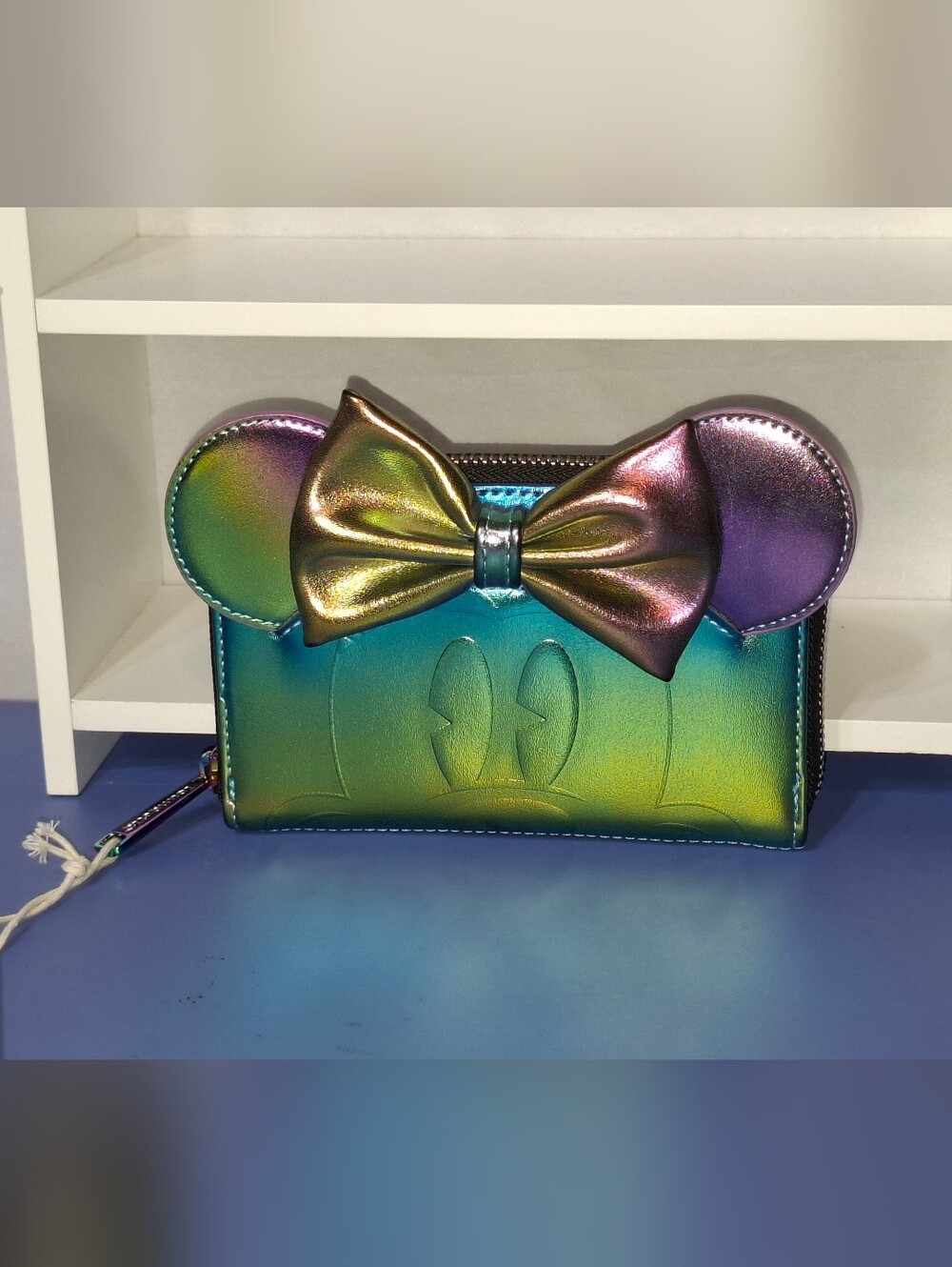 Loungefly Disney Minnie Mouse Oil Slick Iridescent Zip-Around Wallet- NWT